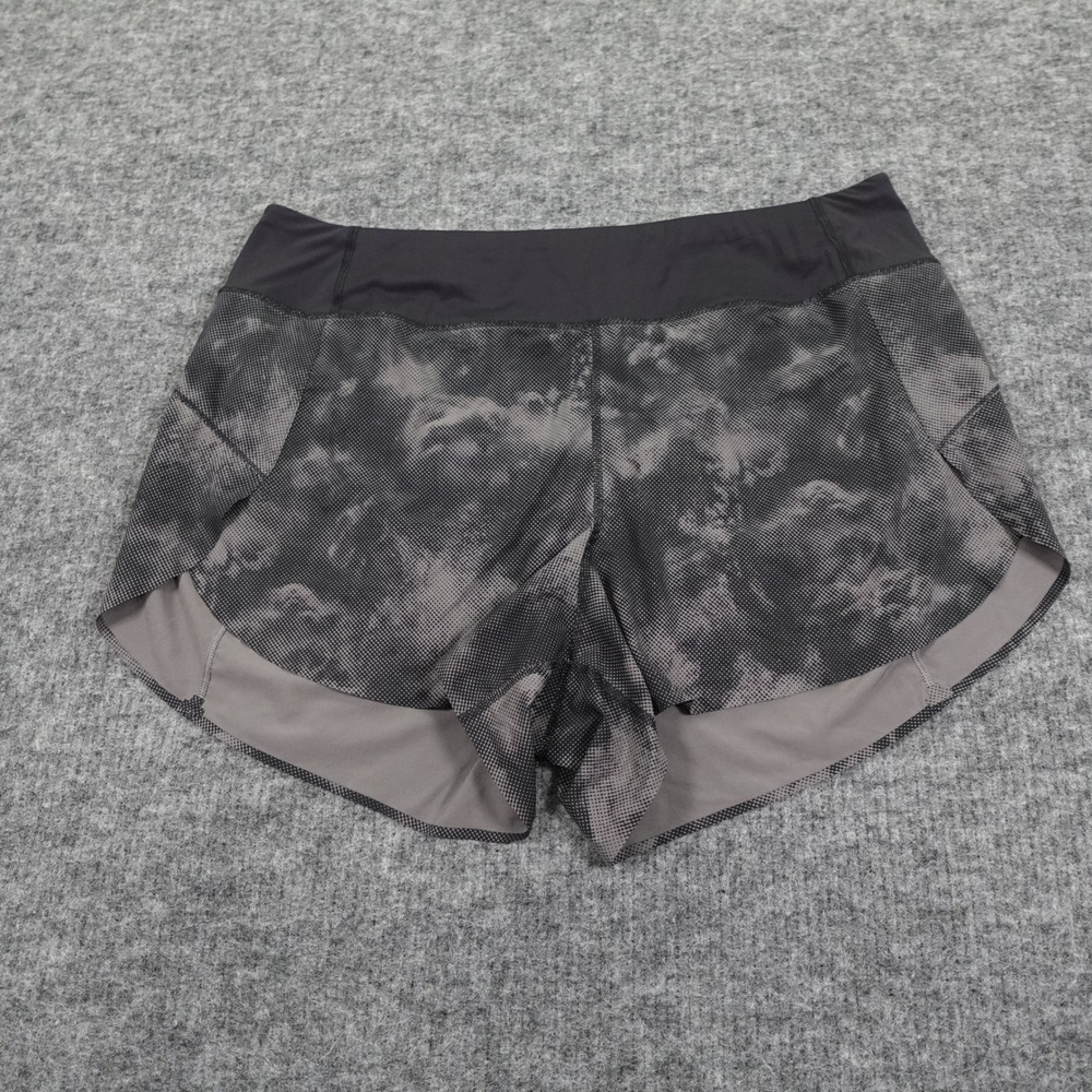 Athleta Run With It Printed Shorts Womens 2X Black‎ Gray Activewear Gym Running